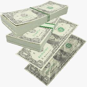 One Dollars Bills Collection 3D model